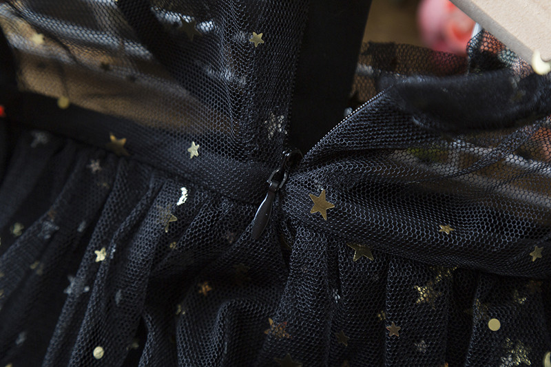 Modna djevojačka ljetna haljina za zabavu, dječja šljokica s volanima, rođendanski kostim princeze, dječja crna večernja odjeća od tila 3-8T