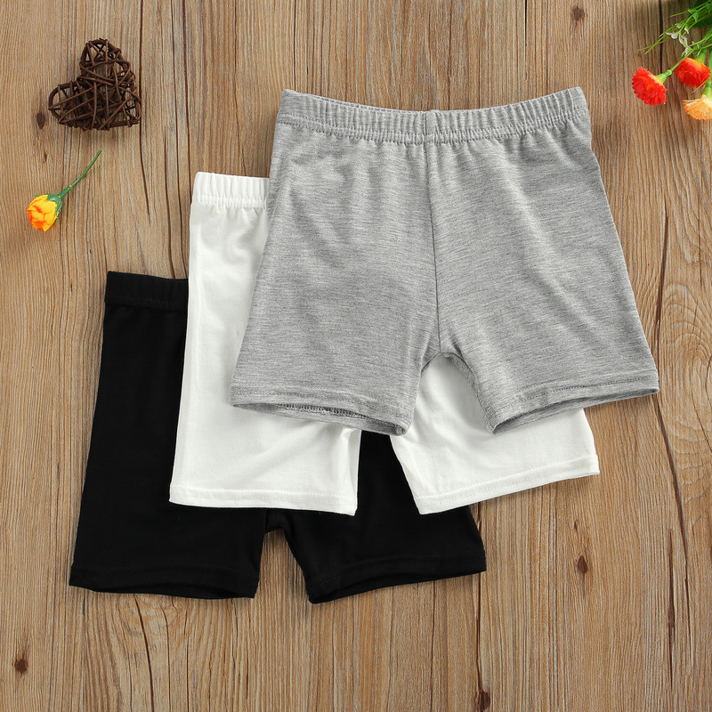 3 kom. Djevojčice, ljetne sigurnosne tajice, biciklističke hlače, dječje, rastezljive, jednobojne, srednjeg rasta, kratke hlače za ples za jogu, protiv pražnjenja
