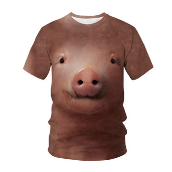 Καλοκαιρινό μπλουζάκι τρισδιάστατη εκτύπωση Χαριτωμένο Παιδικό μπλουζάκι με πάπια γουρούνι Μόδα Casual Cartoons Στρογγυλή λαιμόκοψη Μπλουζάκι για αγόρι κορίτσι παιδικά ρούχα