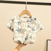 VIDMID Nova pamučna majica za dječake dječja ljetna odjeća strani stil majice kratkih rukava dječje tanke modne majice P5350