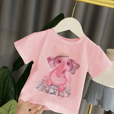 Dječja majica kratkih rukava Djeca za djevojčice Dječaci Djevojčice Dječje majice Dječja beba Mala djeca Slon Top majice za zabavu Odjeća Majica Harajuku