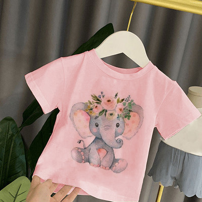 Dječja majica kratkih rukava Djeca za djevojčice Dječaci Djevojčice Dječje majice Dječja beba Mala djeca Slon Top majice za zabavu Odjeća Majica Harajuku