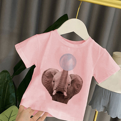 Dječja majica kratkih rukava Djeca za djevojčice Dječaci Djevojčice Dječje majice Dječja beba Mala djeca Slon Top majice za zabavu Odjeća Majica Harajuku