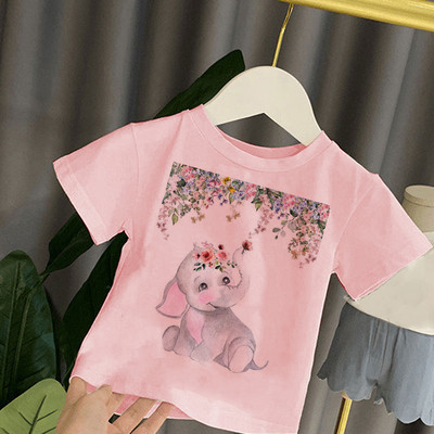 Dječja majica kratkih rukava Djeca za djevojčice Dječaci Djevojčice Dječje majice Dječja beba Mala djeca Slon Top majice za zabavu Odjeća Majica Harajuku