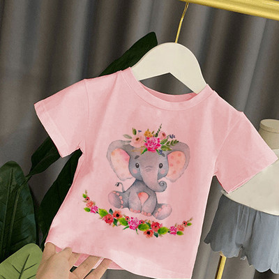 Dječja majica kratkih rukava Djeca za djevojčice Dječaci Djevojčice Dječje majice Dječja beba Mala djeca Slon Top majice za zabavu Odjeća Majica Harajuku