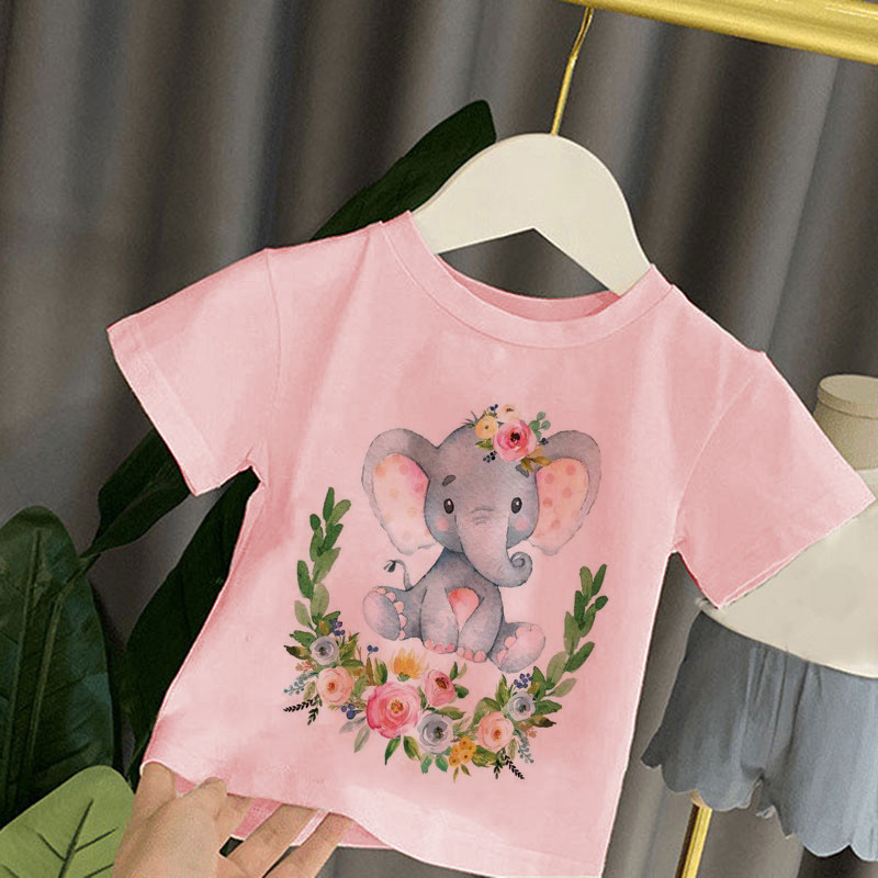 Dječja majica kratkih rukava Djeca za djevojčice Dječaci Djevojčice Dječje majice Dječja beba Mala djeca Slon Top majice za zabavu Odjeća Majica Harajuku