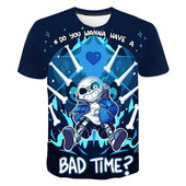 Тениски Undertale Sans Game 3D Print Летни детски Harajuku тениски Големи размери Унисекс модни свободни детски дрехи за момчета
