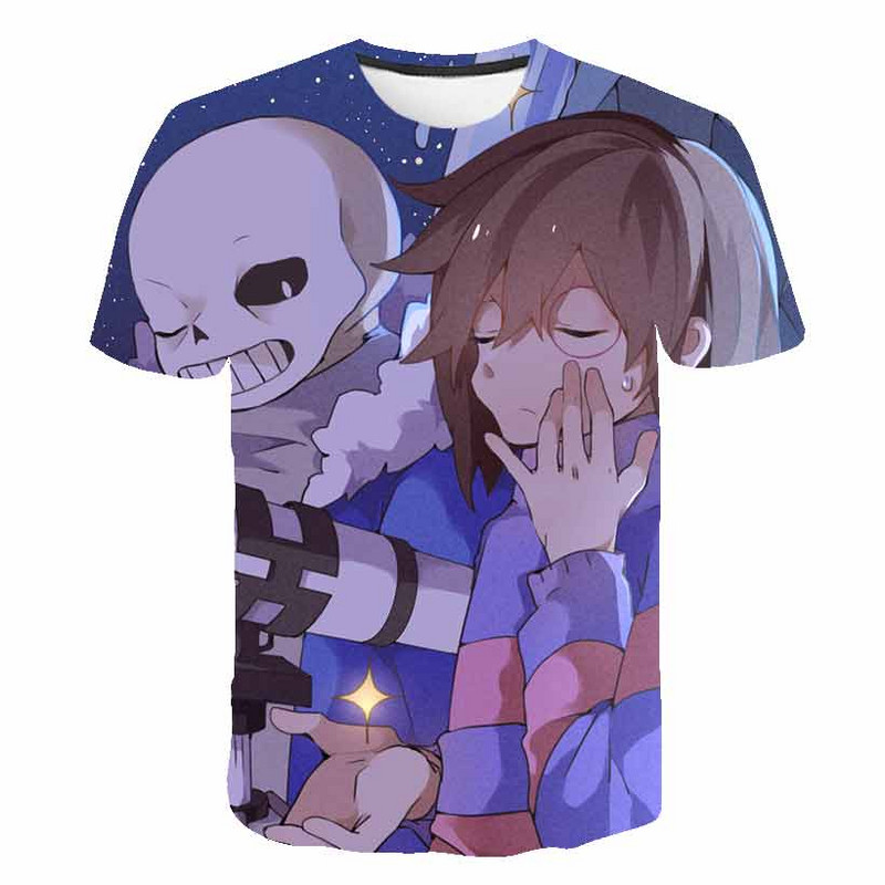 Marškinėliai Undertale Sans Game 3D Print Vasariniai vaikiški Harajuku marškinėliai Dideli unisex madingi laisvi vaikiški berniukų drabužiai