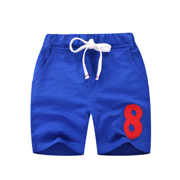 27kids Summer Boys σορτς Elasticity Ζώνη ρίγες Αριθμός Αθλητικά πλεκτά παντελόνια τσέπης Casual βαμβακερά παιδικά ρούχα 2-9 ετών