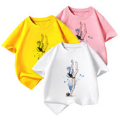 Ljeto 2021. Zanimljive akvarelne baletne plesačice Djevojčica Bijela majica kratkih rukava Kawaii Gimnastička plesna odjeća Odjeća za djevojčice