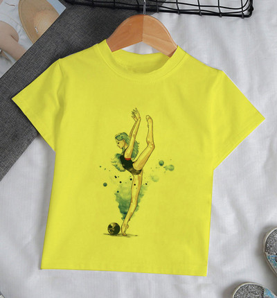 Ljeto 2021. Zanimljive akvarelne baletne plesačice Djevojčica Bijela majica kratkih rukava Kawaii Gimnastička plesna odjeća Odjeća za djevojčice