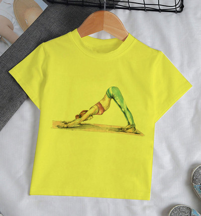 Ljeto 2021. Zanimljive akvarelne baletne plesačice Djevojčica Bijela majica kratkih rukava Kawaii Gimnastička plesna odjeća Odjeća za djevojčice