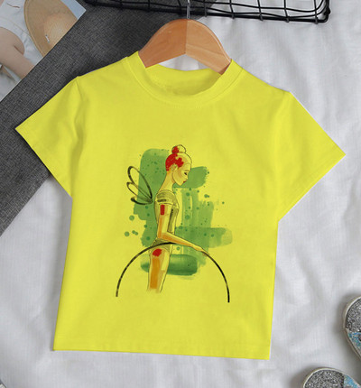 Ljeto 2021. Zanimljive akvarelne baletne plesačice Djevojčica Bijela majica kratkih rukava Kawaii Gimnastička plesna odjeća Odjeća za djevojčice