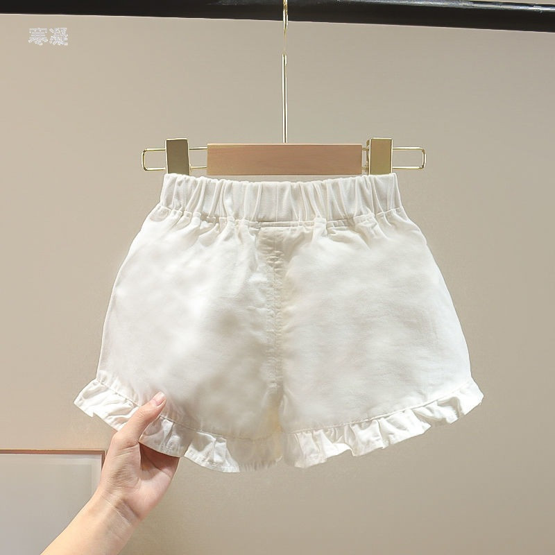 2023. aasta suve tüdrukute riided, lasteriided, volangidega lühikesed püksid väikelapse tüdrukule, lahedad õhukesed teksapüksid