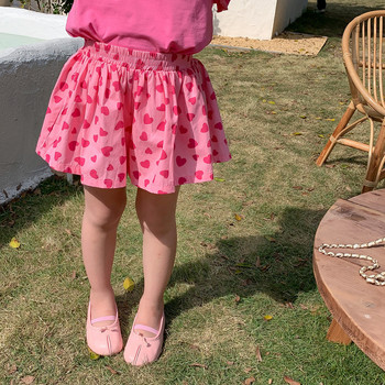 Модни къси панталони за деца и момичета Памучни широки широки крачоли с висока талия на цветя Лятна плажна ваканция Бебешко момиче Ежедневна пола Къса 1-10 г.