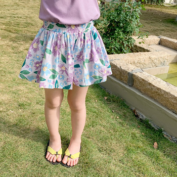 Μόδα Παιδικά Κοριτσίστικα Σορτς Βαμβακερά Χαλαρά Φαρδιά Πόδι Λουλουδάτο Ψηλόμεσο Καλοκαιρινό Παραλία Βρεφικό Κοριτσάκι Casual Φούστα κοντή 1-10 ετών
