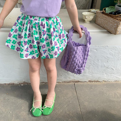 Μόδα Παιδικά Κοριτσίστικα Σορτς Βαμβακερά Χαλαρά Φαρδιά Πόδι Λουλουδάτο Ψηλόμεσο Καλοκαιρινό Παραλία Βρεφικό Κοριτσάκι Casual Φούστα κοντή 1-10 ετών