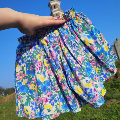 Μόδα Παιδικά Κοριτσίστικα Σορτς Βαμβακερά Χαλαρά Φαρδιά Πόδι Λουλουδάτο Ψηλόμεσο Καλοκαιρινό Παραλία Βρεφικό Κοριτσάκι Casual Φούστα κοντή 1-10 ετών