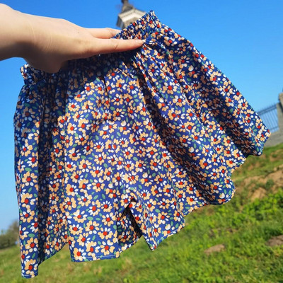 Μόδα Παιδικά Κοριτσίστικα Σορτς Βαμβακερά Χαλαρά Φαρδιά Πόδι Λουλουδάτο Ψηλόμεσο Καλοκαιρινό Παραλία Βρεφικό Κοριτσάκι Casual Φούστα κοντή 1-10 ετών