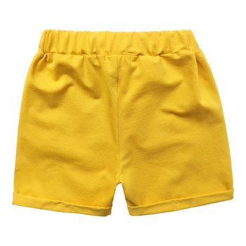 Панталони за момче Детско лятно облекло Детски панталони за бебета Момчета Къси панталони плътни плажни свободни жълто зелени Бонбони евтини готини