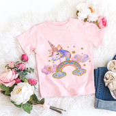 Uus Ükssarviku sünnipäevasärk 1.-9. sünnipäevaks T-särk Wild Tee Tüdrukute peo T-särk Unicorn Teema Riided Lapsed Kingitused Mood Top T-särk