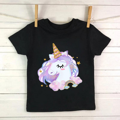 Uus Ükssarviku sünnipäevasärk 1.-9. sünnipäevaks T-särk Wild Tee Tüdrukute peo T-särk Unicorn Teema Riided Lapsed Kingitused Mood Top T-särk