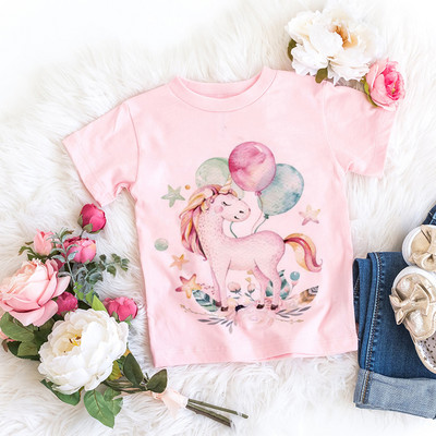 Uus Ükssarviku sünnipäevasärk 1.-9. sünnipäevaks T-särk Wild Tee Tüdrukute peo T-särk Unicorn Teema Riided Lapsed Kingitused Mood Top T-särk