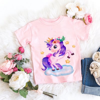 Uus Ükssarviku sünnipäevasärk 1.-9. sünnipäevaks T-särk Wild Tee Tüdrukute peo T-särk Unicorn Teema Riided Lapsed Kingitused Mood Top T-särk