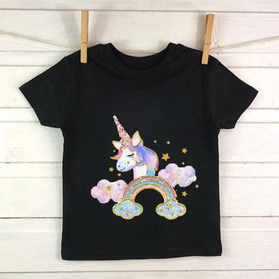 Uus Ükssarviku sünnipäevasärk 1.-9. sünnipäevaks T-särk Wild Tee Tüdrukute peo T-särk Unicorn Teema Riided Lapsed Kingitused Mood Top T-särk