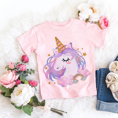 Uus Ükssarviku sünnipäevasärk 1.-9. sünnipäevaks T-särk Wild Tee Tüdrukute peo T-särk Unicorn Teema Riided Lapsed Kingitused Mood Top T-särk