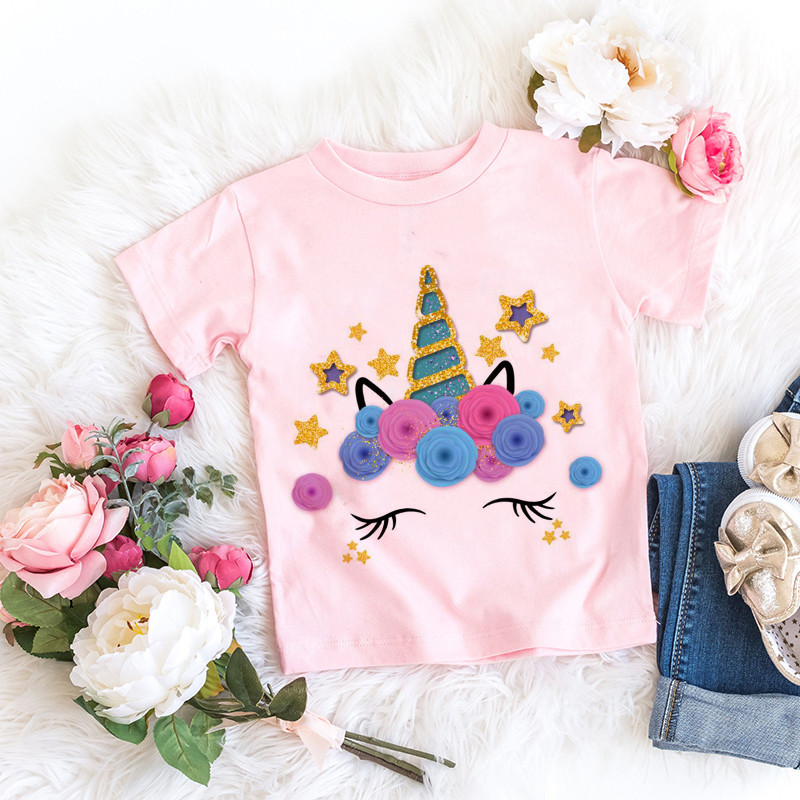 Uus Ükssarviku sünnipäevasärk 1.-9. sünnipäevaks T-särk Wild Tee Tüdrukute peo T-särk Unicorn Teema Riided Lapsed Kingitused Mood Top T-särk