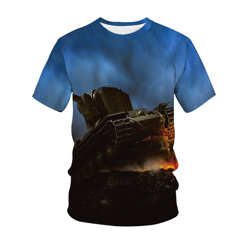 Hot Game World Of Tanks 3D nyomtatott O-nyakú gyerek póló Nyári divat Sport póló Fiúk Lányok Uniszex Gyermekruházat Felsők