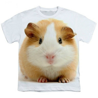Tricouri Hamster Domesticat Cobai 3D Imprimare Tricou de vară Moda Copii Casual Băiat Fată Neutru Gât rotund Tricouri Topuri