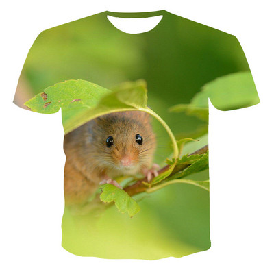 Тениски Hamster Domasticated Guinea Pig 3D печат Лятна тениска Модна детска ежедневна момче момиче Неутрални тениски с кръгло деколте