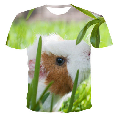 Тениски Hamster Domasticated Guinea Pig 3D печат Лятна тениска Модна детска ежедневна момче момиче Неутрални тениски с кръгло деколте