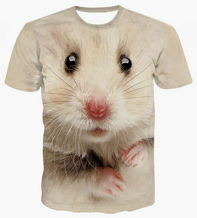 Тениски Hamster Domasticated Guinea Pig 3D печат Лятна тениска Модна детска ежедневна момче момиче Неутрални тениски с кръгло деколте