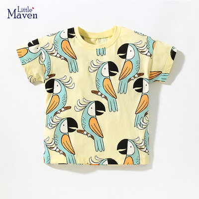 Little maven Ljetna odjeća za bebe Dječje majice kratkih rukava Majice kratkih rukava Majice Dječja odjeća iz crtića Pamuk 2-7 Y