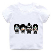 Boys Graphic Tee Blouse New Fans Kiss Rock Band Print Dječja majica Dječja ljetna majica kratkih rukava Univerzalna majica Kawaii odjeća