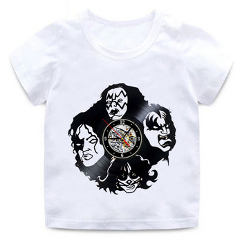 Μπλούζα με γραφικό μπλουζάκι για αγόρια Νέοι θαυμαστές Kiss Rock Band Print Παιδικό πουκάμισο Παιδικό Καλοκαιρινό κοντομάνικο μπλουζάκι γενικής χρήσης Kawaii Ρούχα