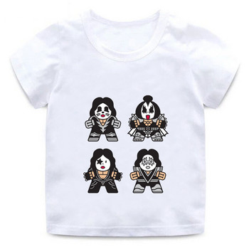 Μπλούζα με γραφικό μπλουζάκι για αγόρια Νέοι θαυμαστές Kiss Rock Band Print Παιδικό πουκάμισο Παιδικό Καλοκαιρινό κοντομάνικο μπλουζάκι γενικής χρήσης Kawaii Ρούχα