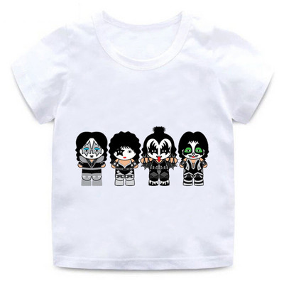 Boys Graphic Tee Blouse New Fans Kiss Rock Band Print Dječja majica Dječja ljetna majica kratkih rukava Univerzalna majica Kawaii odjeća