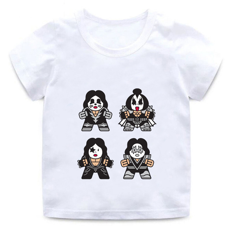 Boys Graphic Tee Blouse New Fans Kiss Rock Band Print Dječja majica Dječja ljetna majica kratkih rukava Univerzalna majica Kawaii odjeća
