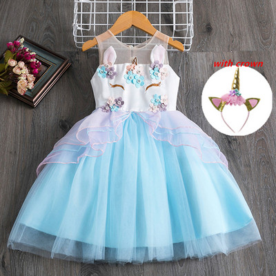 Anak Gaun untuk Gadis Payet Anak Perempuan Renda Mesh Gaun Anak Putri Gaun Pesta Kostum untuk Anak Perempuan 3-8Y Ulang Tahun Pakaian