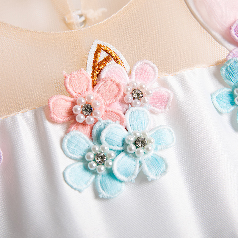 Anak Gaun untuk Gadis Payet Anak Perempuan Renda Mesh Gaun Anak Putri Gaun Pesta Kostum untuk Anak Perempuan 3-8Y Ulang Tahun Pakaian