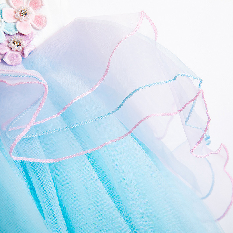 Anak Gaun untuk Gadis Payet Anak Perempuan Renda Mesh Gaun Anak Putri Gaun Pesta Kostum untuk Anak Perempuan 3-8Y Ulang Tahun Pakaian