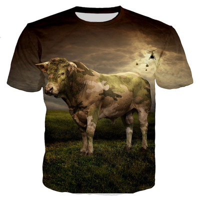 T-särgid 3D Prinditud Lõbusad lehmad Rohumaa suve T-särk Mood Lapsed vabaaja poisid Tüdrukud Kawaii Ümarkaelus Hip Hop T-särk Topid Riided