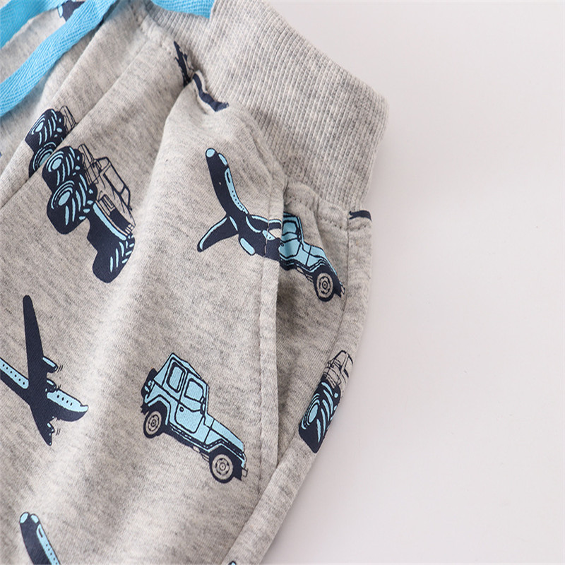 Jumping Meters Novi dolasci Dječje kratke hlače za ljeto Moda s uzicom Dječja pamučna odjeća Automobili s printom Vruće Hlače za malu djecu Hlače