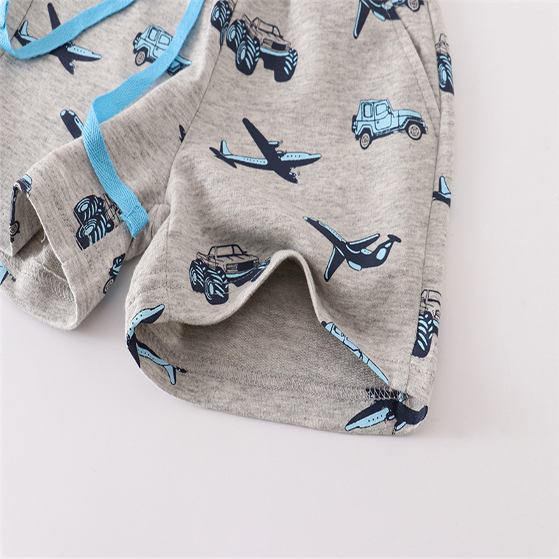 Jumping Meters Novi dolasci Dječje kratke hlače za ljeto Moda s uzicom Dječja pamučna odjeća Automobili s printom Vruće Hlače za malu djecu Hlače