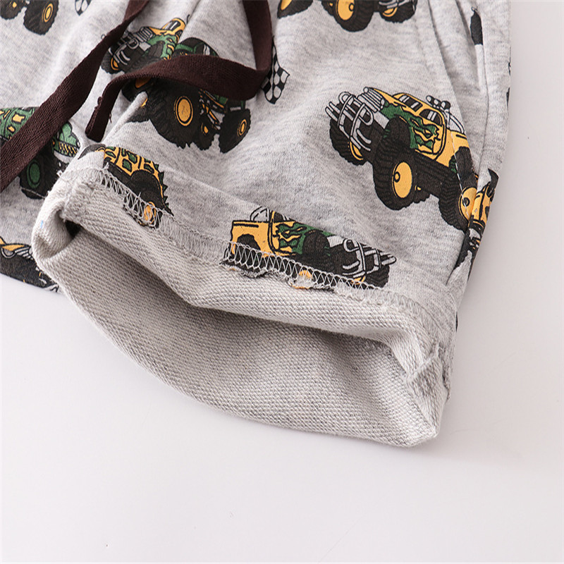 Jumping Meters Novi dolasci Dječje kratke hlače za ljeto Moda s uzicom Dječja pamučna odjeća Automobili s printom Vruće Hlače za malu djecu Hlače