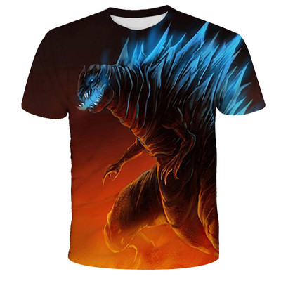 Cool Godzilla- Тениска Movie King Kong Tee за момчета Момичета Лято 3D щампа Горнища с къс ръкав Детски дрехи Дишаща тениска